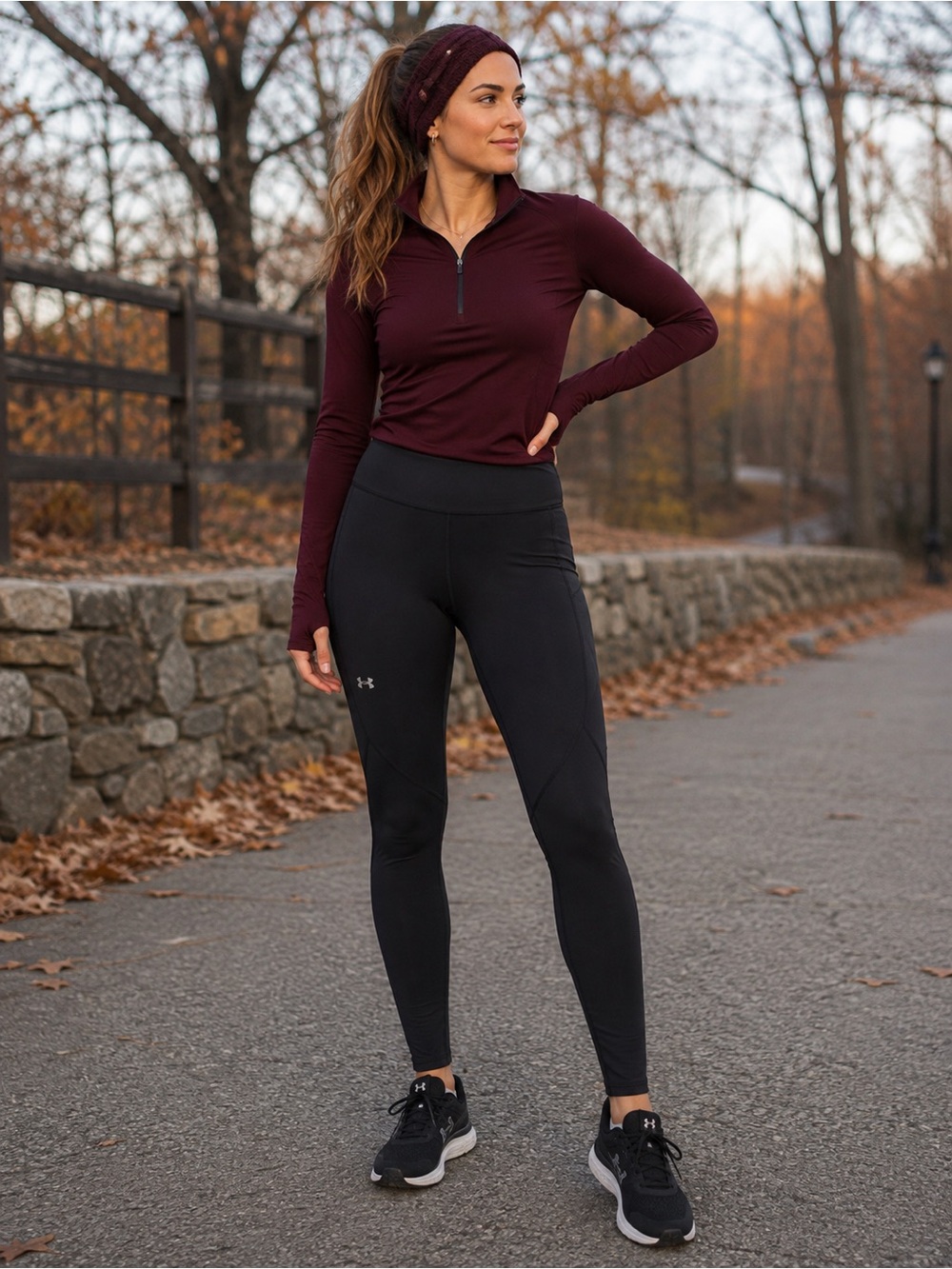 Under Armour HeatGear Fitted Leggings Small Black Full Length Rear Pocket